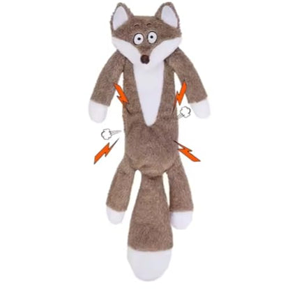 Fox Dog Toy, No Stuffing Plush Squeaky Crinkle Toy for Tug & Fetch Play, Interactive Puppy Toy for Small Medium Large Dogs, Red Fox, Tail Town - color: Red Fox