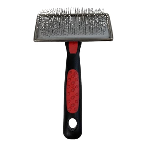 Ryan's Pet Supplies Paw Brothers Soft Flat Slicker Brush for Dogs, Grooming Brush Small and Medium Dogs, Coated Tips, Gentle on Skin, Maximum Coverage, Medium - size: Small/Medium