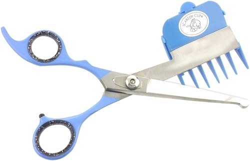 SCAREDY CUT Silent Pet Grooming Kit for Dog, Cat and All Pet Grooming - A Quiet Alternative to Electric Clippers for Sensitive Pets (Left-Handed Blue) - color: 16pc Left Handed Blue