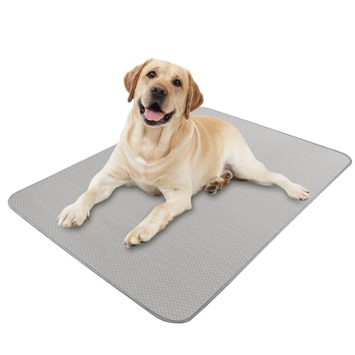 Buvlnee Summer Dog Cooling Mat Washable Ice Silk Self Cool Pad for Small Medium Large Dogs and Cats, Pet Sleeping Pad for Crate, Bed, Indoor & Outdoor Floor, Car Seats - color: Gray, size: 40x28in