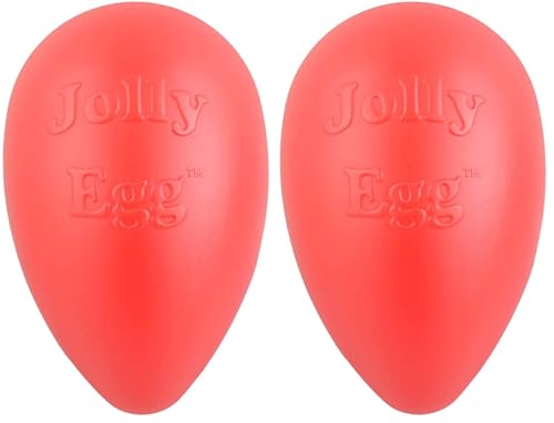 Jolly Pets Jolly Egg Dog Toy, 8 Inches/Medium, Red (JE08 RD) (Pack of 2) - color: Red, size: Medium (8 in) (Pack of 2)