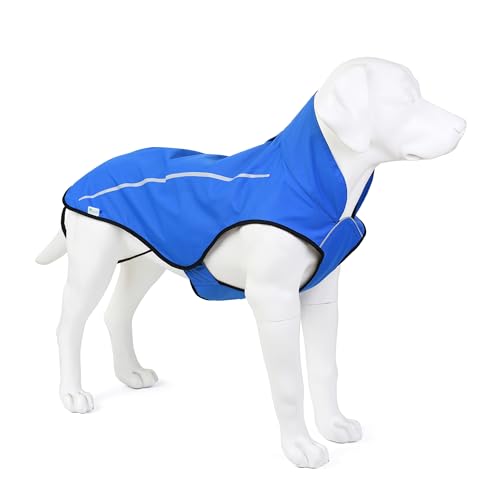Mile High Life Dog Raincoat, Adjustable Waterproof Reflective Rain Jacket for Small Medium Large Dogs, Lightweight Breathable Pet Rain Coat with Leash Hole(Blue,XXS Chest 16-19") - color: Blue, size: XXS Chest 16"-19"