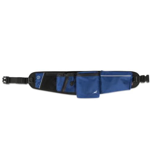 P.L.A.Y. Explorer Pack All-in-One Dog Walking Belt Bag with Zipper Pockets, Water Bottle Holder, Treat Pouch, Poop Bag Dispenser, Ball Pouch - Attaches to Leash for Hands-free Walking (Waterfall)