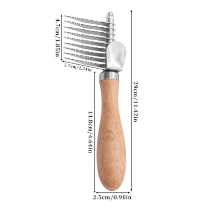 Pet Dematting Comb & Rake Brush for Dogs and Cats, Undercoat Deshedding Tool with Stainless Steel Teeth,Dog Grooming Brush for Long/Short Haired Dogs Cats