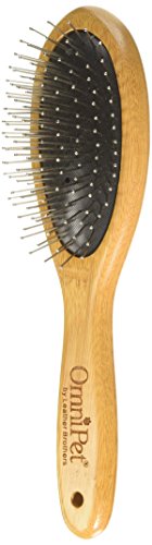 Pro-Finish Pin Grooming Brush with Carbonized Bamboo Handle, Medium, 8.5" - color: Pin Brush, size: Medium