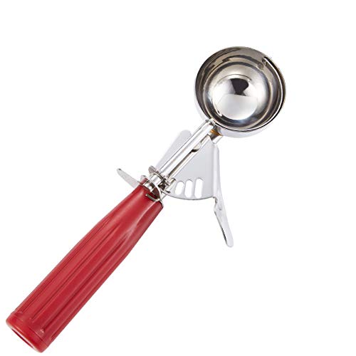 Saebye Cookie Scoop - #24 (1.35 oz) - Disher Scoops, Portion Scoop - Portion Control - 18/8 Stainless Steel, Red Handle - size: #24/ 1.35 oz