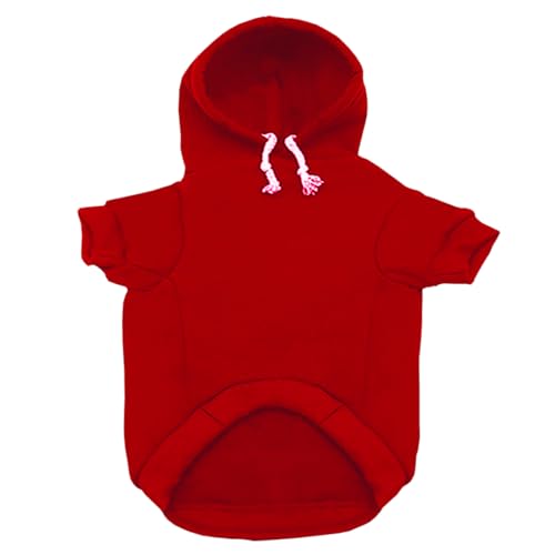 Security Dog Hoodies Clothes Apparel Winter Sweatshirt Warm Sweater Cotton Puppy Hoodie for Small Dog Medium Large Cat Red, S - color: Red, size: Small (Chest girth: 13.4")