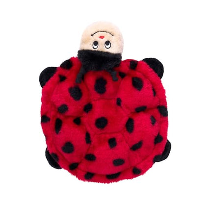 ZippyPaws Squeakie Crawlers - No Stuffing Dog Toys to Keep Them Busy, for Small, Medium, & Large Dogs, Squeaky Pet Toy for Boredom, Unstuffed Chew Toy, Puppy Products, Turtle & Ladybug - 2 Pack, 10"