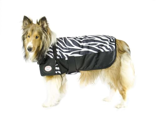 Derby Originals Horse Tough 600D Ripstop Waterproof Winter Dog Coat 150g Medium Weight - color: Zebra, size: 13.5 in