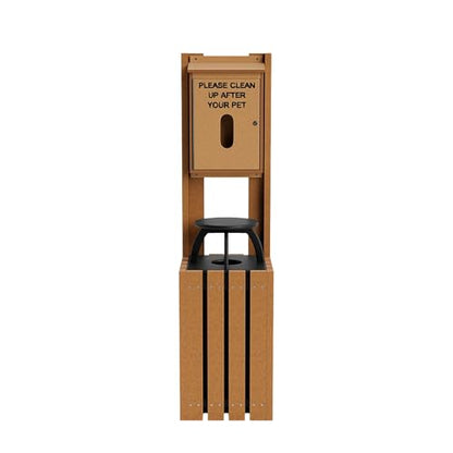 Pet Waste Station for Dog Parks, Trails & Public Spaces | Made of Highly Durable Recycled Wood | Weatherproof with Lock Box and Rain Cover - Cedar - color: Cedar