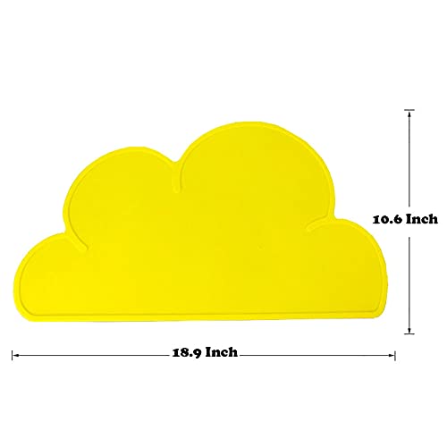 Love Dream Silicone Pet Feeding Food Mat with Raised Edge, Anti-Slip Waterproof Pet Bowl Mat Placemat for Dog and Cat (Yellow) - color: Yellow