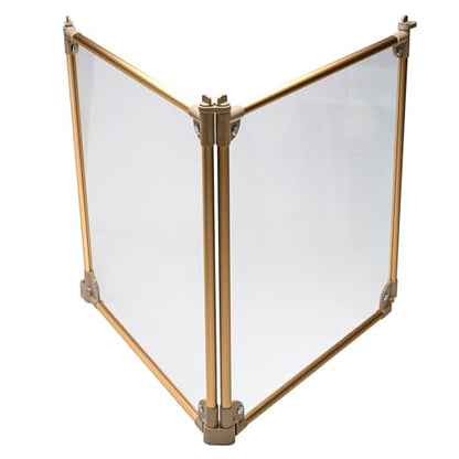Front Row Foldable Dog Playpen – Durable and Portable Puppy Playpen for Exercise, Rest & Play – Clear Fence Panels with Aluminum Rods and Crate for Dogs and Other Small Pets (Gold, 2-Panel) - color: Gold