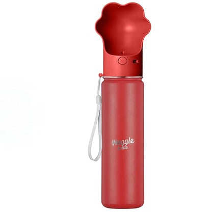 Stainless Steel Dog Travel Water Bottle, Vacuum Insulated Portable Dog Water Dispenser, Drink Cup and Snack Container On The Go, Outdoor Walking, Hiking, Travel (Red, 22oz) - color: Red