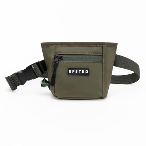 Dog Treat Pouch, Powerful Magnet Closure Device Dog Training Treat Bag Large Capacity Pet Treat Pouch with Poop Bag Dispenser Treat Bag for Dog Training with Metal Waistband Clip (Green) - color: Green