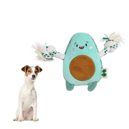 Green Sheep Puppy Plush Dog Toy, No Stuffing Squeaky Toy with Recycled Cotton Rope for Teething, Comfort and Gentle Play, Small Dogs and Puppies, Avacado - color: Avocado