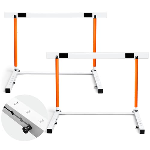 Blulu Adjustable Track and Field Hurdles Height Sports Training Hurdle with Counterweight Heavy Duty Track and Field Equipment Practice Training from 30 to 42 Inch for Athletes Adults - color: Orange