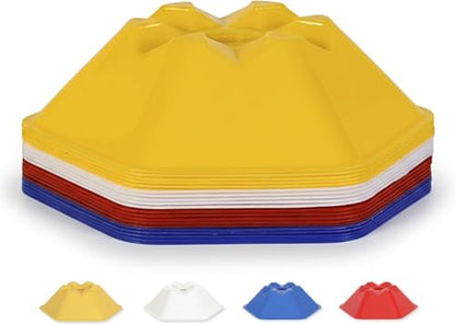 GSi Sports Training Cones for Agility Drills – Soccer & Basketball Multi-Sport Field Markers, Durable Flexible Cones in Multiple Shapes & Packs (20–80 Pack) - style: Hexa - 20 Pack