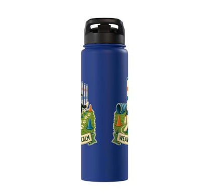WEAVE POLE CALM Dog Agility Course Stainless Steel Insulated Water Bottle - color: Royal Blue