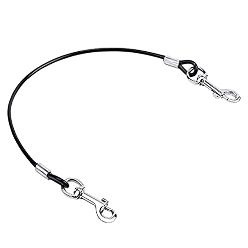 Dog Tether for Car Pet Dog Car Seat Belt Restraint Chew Proof Safety Tether Cable with Double Hook Stainless Steel Coated Pet Vehicle Leash and Harness Restraint 39 Inch