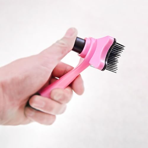 2pcs Pet Grooming Comb Fur Cleaning Tool Hair Knot Remover for Dogs with Soft Massage Teeth, Pink and Orange, Suitable for Dog Hair Grooming and Fur Care