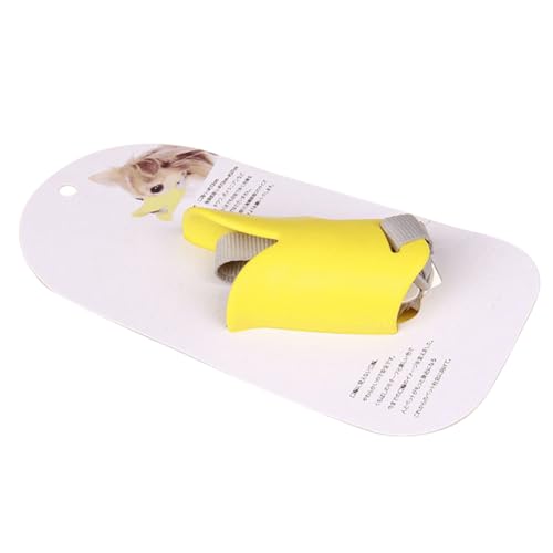 Dog Muzzle, Anti Bite Silicone Duck Mouth Shape Dog Mouth Covers with Adjustable Strap, Stop Barking Chewing, Anti-Called Muzzle for Small Medium Dogs(for 2.5 kg-4.5 kg/Yellow)