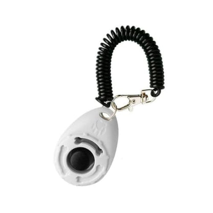 Dog Training Clicker Pet Training Sound Behavioral Tool with Wrist Strap for Dog Cat Horse White - color: white