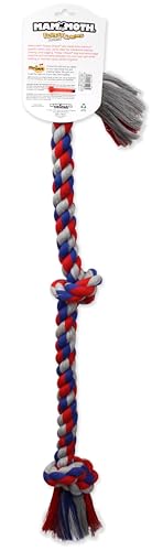 Mammoth Pet Products Mammoth Flossy Chews Assorted Color Rope, Premium Cotton-Poly 3 Knot Tug Dog , X-Large