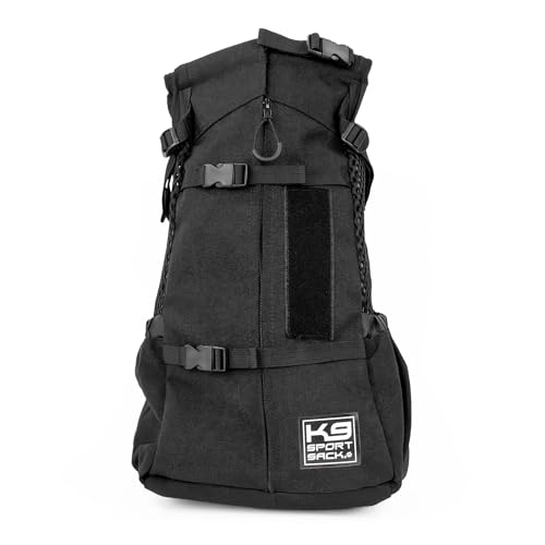 K9 Sport Sack Air 2 - Medium, Jet Black | For Dogs with 17-19” Back Length - Breathable Backpack-Style Carrier - Perfect for Walks, Short Hikes & Public Transportation
