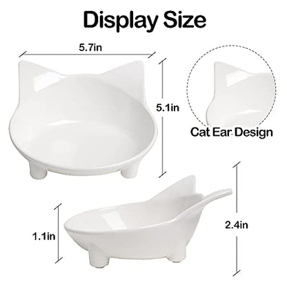 Cat & Dog Food Bowl – Non-Slip Wide Shallow Pet Dish for Whisker Fatigue Relief, Safe for Puppies & Rabbits(Safe Food-Grade) - color: 3Grey+White+Pink