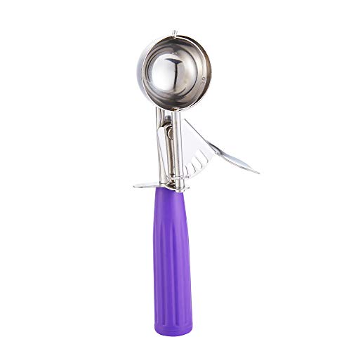 Cookie Scoop - #30 (1.22 oz) - Disher, Portion Scoop, Food Scoop - Portion Control - 18/8 Stainless Steel, Purple Handle - size: #30/ 1.22 oz