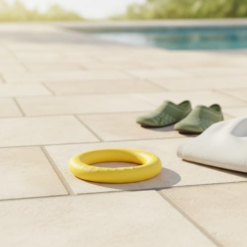 Easy-Grab Floating Dog Disc, Soft EVA Foam Flying Toy for Water Fetch, Yellow - size: 2.36 x 2.36 x 0.79 in