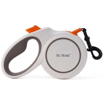 Retractable Dog Leash, 16 FT/26 FT Dog Leash Retractable for Small/Medium/Large Dogs up to 110 lbs, Strong Nylon Tape, Tangle Free, One-Hand Brake (White/Orange, Large) - color: White/Orange