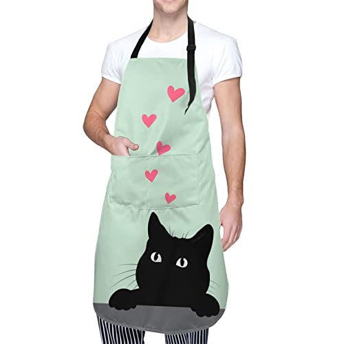 Perinsto Dog Cat Pets Cute Animals Waterproof Apron Bibs for Grooming Kitchen Cooking Baking Painting Gardening - color: Funny Cat (Love)
