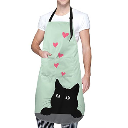 Perinsto Dog Cat Pets Cute Animals Waterproof Apron Bibs for Grooming Kitchen Cooking Baking Painting Gardening - color: Funny Cat (Love)