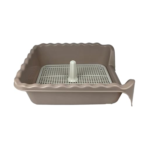 Lutema Indoor/Outdoor Training Dog Potty Tray for Small and Medium Puppies Litter Boxes in (Beige) - color: Beige