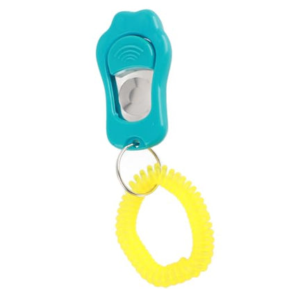 Adjustable Dog Training Clicker, 3 Gears Claw Shaped with Wrist Strap, Sky Blue - High, Medium, Mute Sound Modes, Comfortable Wear for Dogs and Cats (Blue) - color: Blue