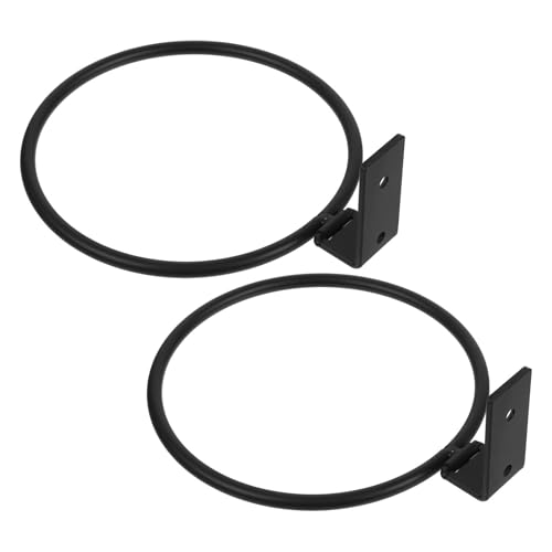 DECHOUS 2pcs Wall-Mounted Pet Feeder Bracket for Dog Bowls, 8-inch Foldable Elevated Metal Ring Holder, Space-Saving Raised Feeding Station for Indoor and Outdoor Dogs and Cats