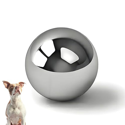 SUS304 Stainless Steel Dog Food Slow Feeder Ball - 3.6in - Slows Fast Eating, Prevents Choking, Bloating & Obesity - Fun Feeding for All Dogs - Durable, Smooth & High Adaptability (Large 3.6Inch) - size: Large 3.6Inch