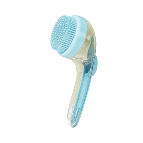 Pet Bathing Brush Soft Silicone Bristles Massager Shower Bathing Brush with Shampoo Dispenser Dogs Cats Grooming Tool Pet Shower Brushes for Dogs Soft Silicone Pet Shampoo Massage Dispenser Grooming - color: Blue