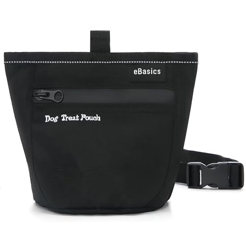 Dog Treat Pouch for Training, Magnetic Closure, Waist Clip Belt, Hands Free | Dog Treat Bag for Pet Obedience Training, Running and Walking, One Hand Access, Open Top, 3 Cups