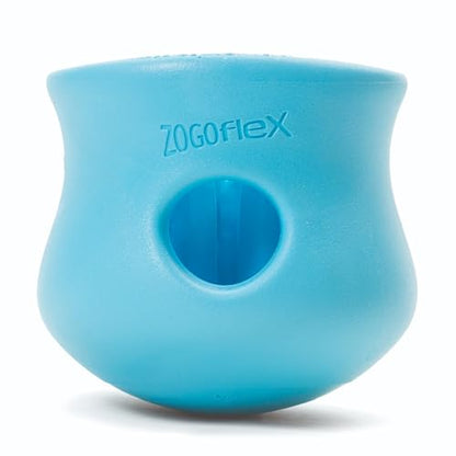 WEST PAW Zogoflex Toppl Interactive Treat Dispensing Puzzle Dog Toy for Mental Stimulation & Enrichment-Holds Kibble & Treats-Lickable, Freezable & Dishwasher Safe-Made in USA-Large-Aqua Blue - color: Aqua Blue, size: Large