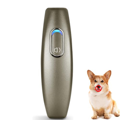 Ultrasonic Dog Barking Deterrent, 2 in 1 Dog Training and Bark Control Device, Anti-Barking Device, Dog Silencer, Ultrasonic Dog Whistle, Indoor&Outdoor, up to 16.4 Ft Large Control Range(Brown)