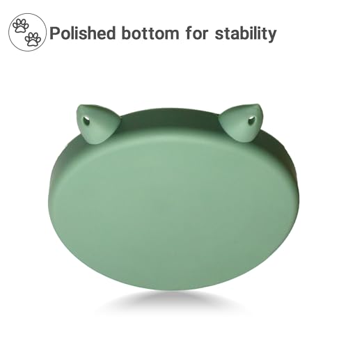 Bifeaw Slow Feeder Cat Bowl, Easy to Clean Silicone Bowl, Ideal for Dry and Wet Food (Green and Blue) - color: Green and Blue