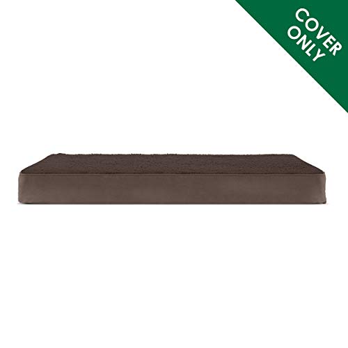 Furhaven Replacement Dog Bed Cover Terry & Suede Mattress, Machine Washable - Espresso, Large - color: Terry & Suede (Espresso), size: Large (Pack of 1)