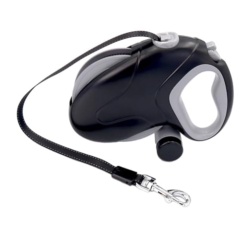 Yoidesu Retractable Dog Leash, Heavy Duty 33ft Retractable Leash with 360 Anti Winding and Stainless Steel Spring, for Large Dogs up to 110lb (Black 10M Reflective Wire)