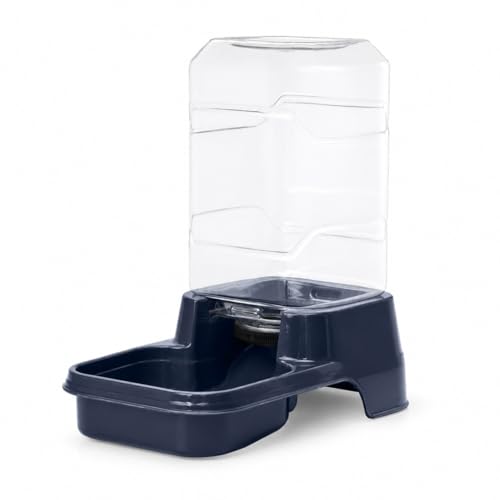 Gravity Pet Waterer for Dogs and Cats, Automatic Water Dispenser, 0.75 Gallon, Navy, Indoor Feeding Water Station