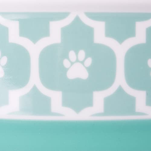 Bone Dry Lattice Collection Pet Bowl & Canister, Small Set, 4.25x2", Aqua, 2 Count - color: Aqua, size: Small Set, 4.25x2"