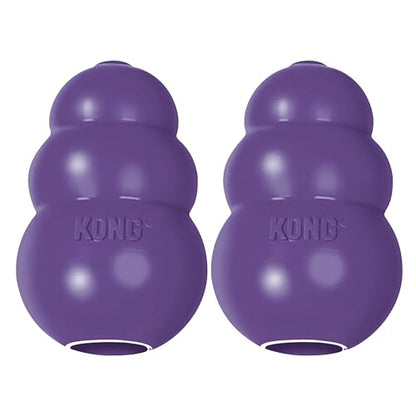KONG Senior - Dog Toy with Gentle, Natural Rubber - Durable Dog Toy for Older Dogs - Use Treats with Stuffable Chew Toy - Treat Toy for Chewing & Fetching - for Medium Dogs (Pack of 2) - size: Medium(2-Pack)