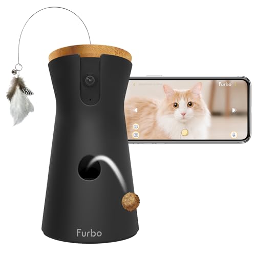 Furbo 360° Cat Camera: Basic See, Talk & Toss Features, No AI Alerts, No Subscription Required, Pet Security Cam w/Meowing Alerts, Rotating View, Treat Toss, 2-Way Audio, Smart Home Kitty Monitoring - style: Cat 360° Camera