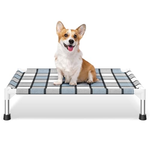 Caghash Elevated Outdoor Raised Dog Bed Outdoor Dogs Bed Lifted Pet Bed Dog Cot for Pet Taste Life, Start with A Pet Bed 26'' x 20'' x 6.5'' - size: Standard - Small Plus